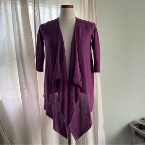 Eileen Fisher ribbed Purple open cardigan Petite preowned